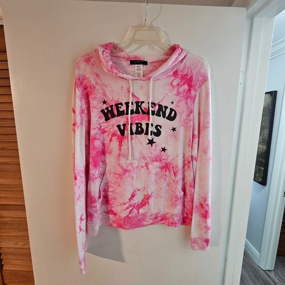 Women's/Juniors Queen Bee's Graphic Tye-Dye Lightweight Sweatshirt Size M